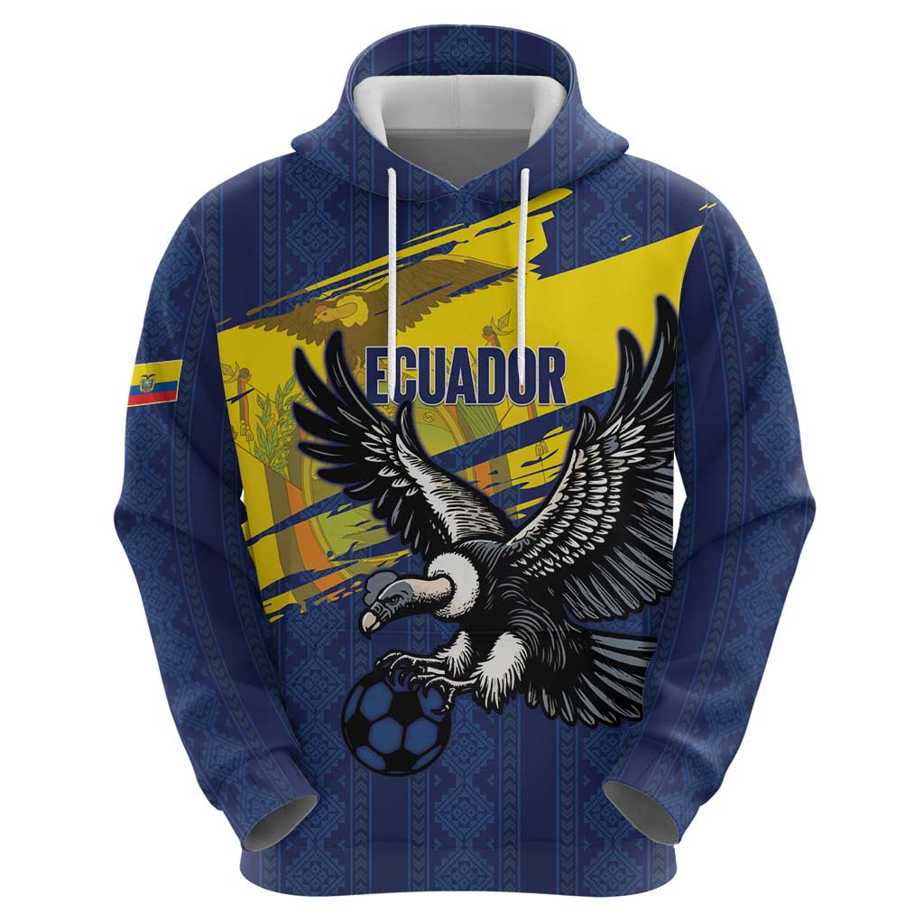 Ecuador Football Custom Hoodie 2026 Vamos La Tri Blue South America Pattern - Wonder Print Shop