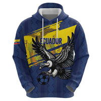 Ecuador Football Custom Hoodie 2026 Vamos La Tri Blue South America Pattern - Wonder Print Shop