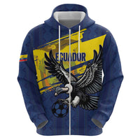 Ecuador Football Custom Hoodie 2026 Vamos La Tri Blue South America Pattern - Wonder Print Shop