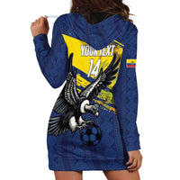 Ecuador Football Custom Hoodie Dress 2026 Vamos La Tri Blue South America Pattern - Wonder Print Shop