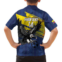 Ecuador Football Custom Kid Hawaiian Shirt 2026 Vamos La Tri Blue South America Pattern - Wonder Print Shop