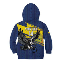 Ecuador Football Custom Kid Hoodie 2026 Vamos La Tri Blue South America Pattern - Wonder Print Shop