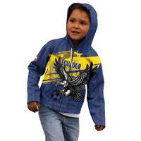 Ecuador Football Custom Kid Hoodie 2026 Vamos La Tri Blue South America Pattern - Wonder Print Shop