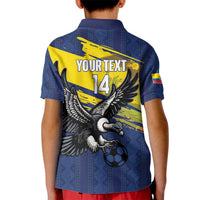 Ecuador Football Custom Kid Polo Shirt 2026 Vamos La Tri Blue South America Pattern - Wonder Print Shop