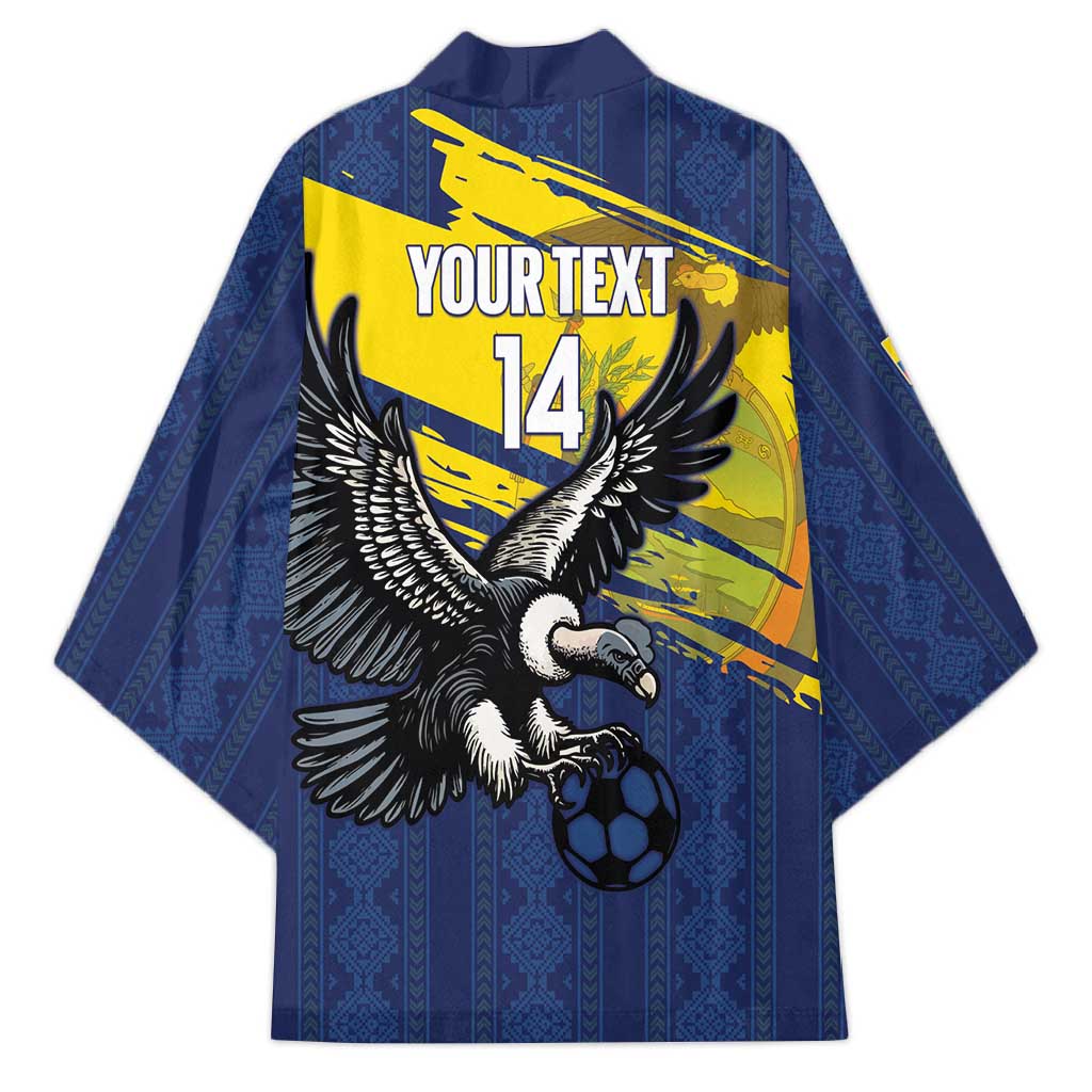 Ecuador Football Custom Kimono 2026 Vamos La Tri Blue South America Pattern - Wonder Print Shop