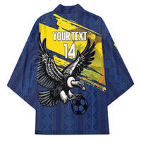 Ecuador Football Custom Kimono 2026 Vamos La Tri Blue South America Pattern - Wonder Print Shop