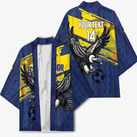 Ecuador Football Custom Kimono 2026 Vamos La Tri Blue South America Pattern - Wonder Print Shop