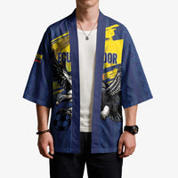 Ecuador Football Custom Kimono 2026 Vamos La Tri Blue South America Pattern - Wonder Print Shop