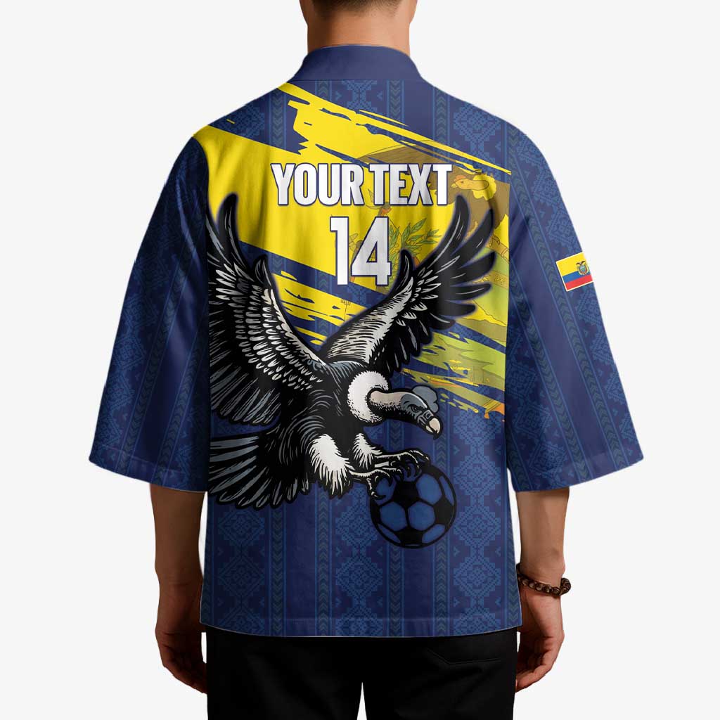 Ecuador Football Custom Kimono 2026 Vamos La Tri Blue South America Pattern - Wonder Print Shop