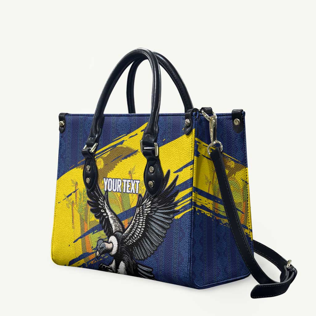 Ecuador Football Custom Leather Bag 2026 Vamos La Tri Blue South America Pattern - Wonder Print Shop