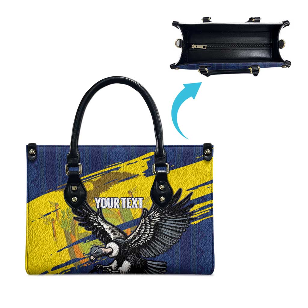 Ecuador Football Custom Leather Bag 2026 Vamos La Tri Blue South America Pattern - Wonder Print Shop