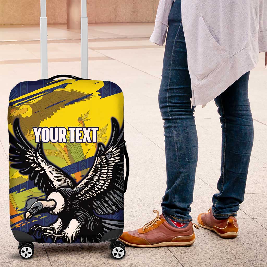 Ecuador Football Custom Luggage Cover 2026 Vamos La Tri Blue South America Pattern - Wonder Print Shop