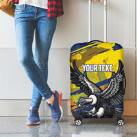 Ecuador Football Custom Luggage Cover 2026 Vamos La Tri Blue South America Pattern - Wonder Print Shop