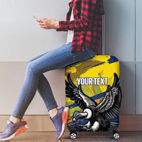 Ecuador Football Custom Luggage Cover 2026 Vamos La Tri Blue South America Pattern - Wonder Print Shop