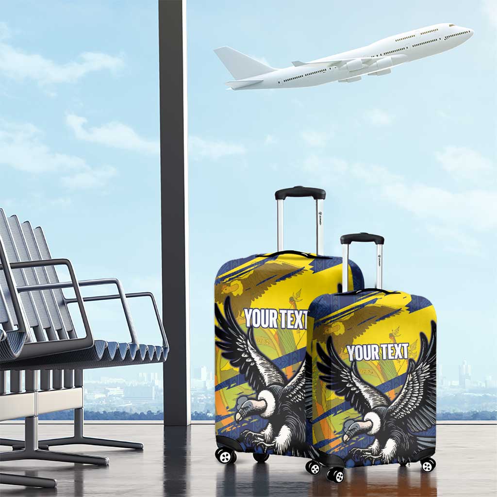 Ecuador Football Custom Luggage Cover 2026 Vamos La Tri Blue South America Pattern - Wonder Print Shop