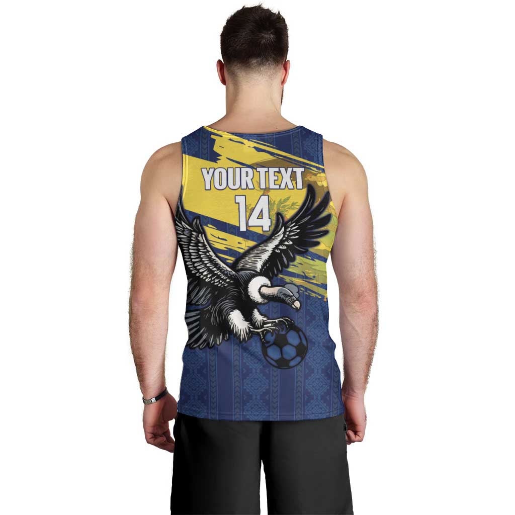 Ecuador Football Custom Men Tank Top 2026 Vamos La Tri Blue South America Pattern - Wonder Print Shop