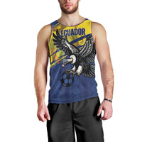 Ecuador Football Custom Men Tank Top 2026 Vamos La Tri Blue South America Pattern - Wonder Print Shop
