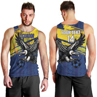 Ecuador Football Custom Men Tank Top 2026 Vamos La Tri Blue South America Pattern - Wonder Print Shop