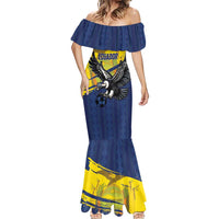 Ecuador Football Custom Mermaid Dress 2026 Vamos La Tri Blue South America Pattern - Wonder Print Shop