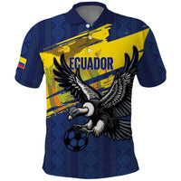 Ecuador Football Custom Polo Shirt 2026 Vamos La Tri Blue South America Pattern - Wonder Print Shop