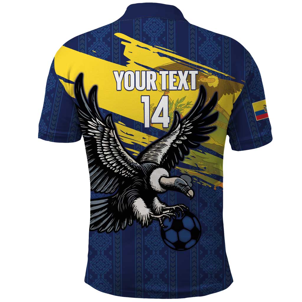 Ecuador Football Custom Polo Shirt 2026 Vamos La Tri Blue South America Pattern - Wonder Print Shop