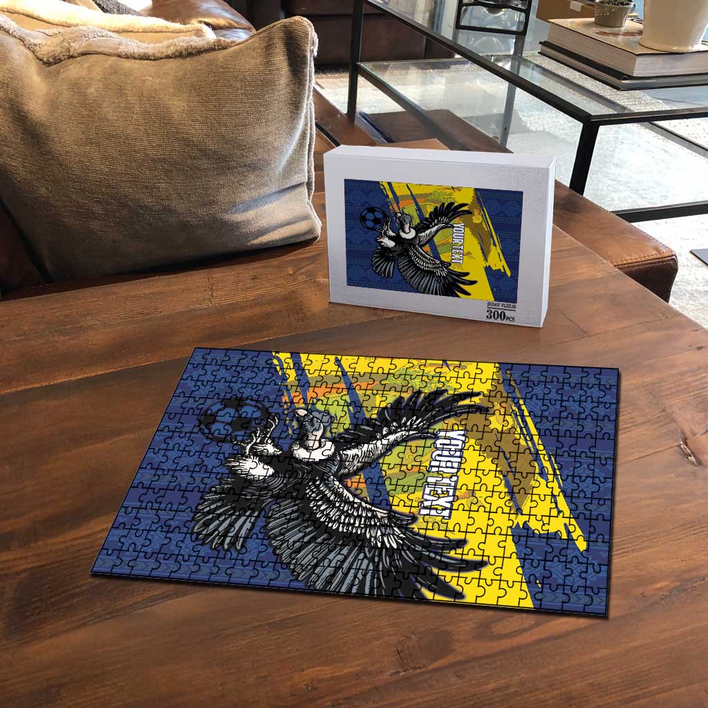 Ecuador Football Custom Puzzle 2026 Vamos La Tri Blue South America Pattern - Wonder Print Shop