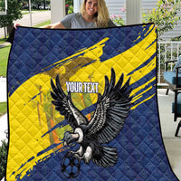 Ecuador Football Custom Quilt 2026 Vamos La Tri Blue South America Pattern - Wonder Print Shop