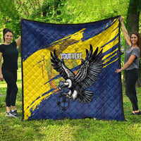 Ecuador Football Custom Quilt 2026 Vamos La Tri Blue South America Pattern - Wonder Print Shop
