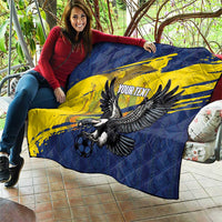 Ecuador Football Custom Quilt 2026 Vamos La Tri Blue South America Pattern - Wonder Print Shop