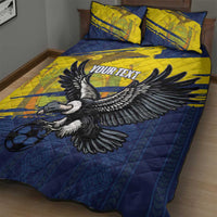 Ecuador Football Custom Quilt Bed Set 2026 Vamos La Tri Blue South America Pattern - Wonder Print Shop