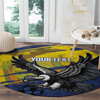 Ecuador Football Custom Round Carpet 2026 Vamos La Tri Blue South America Pattern - Wonder Print Shop