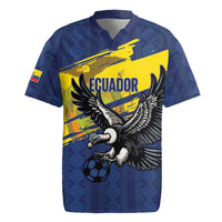Ecuador Football Custom Rugby Jersey 2026 Vamos La Tri Blue South America Pattern - Wonder Print Shop