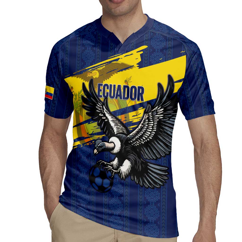 Ecuador Football Custom Rugby Jersey 2026 Vamos La Tri Blue South America Pattern - Wonder Print Shop