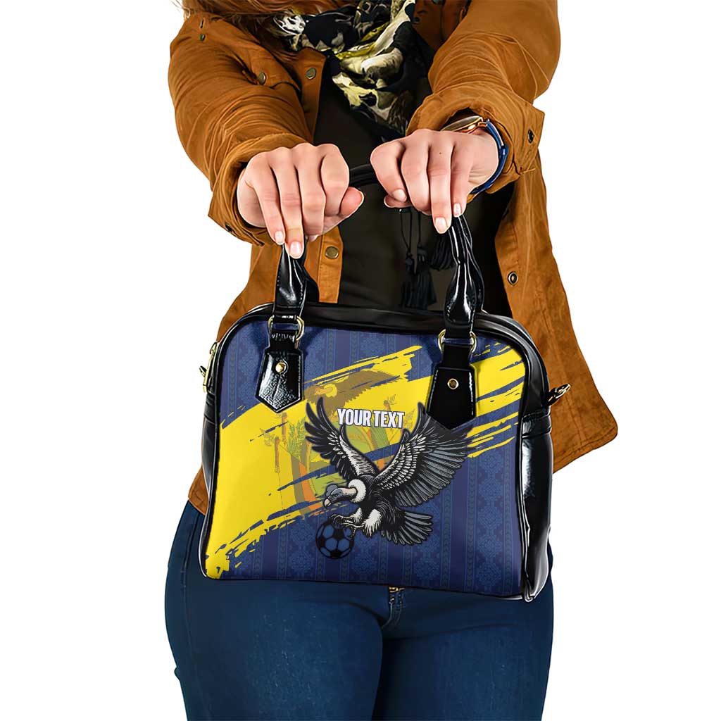 Ecuador Football Custom Shoulder Handbag 2026 Vamos La Tri Blue South America Pattern - Wonder Print Shop