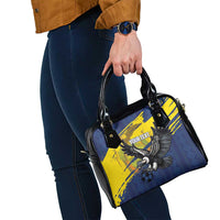 Ecuador Football Custom Shoulder Handbag 2026 Vamos La Tri Blue South America Pattern - Wonder Print Shop