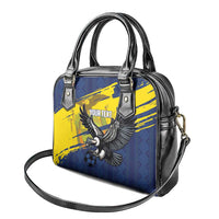 Ecuador Football Custom Shoulder Handbag 2026 Vamos La Tri Blue South America Pattern - Wonder Print Shop