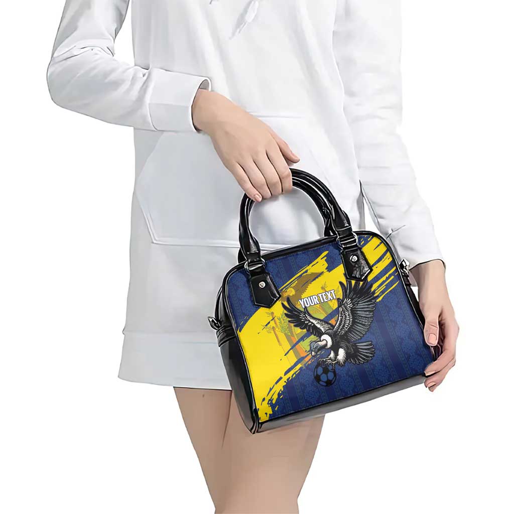 Ecuador Football Custom Shoulder Handbag 2026 Vamos La Tri Blue South America Pattern - Wonder Print Shop
