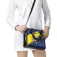 Ecuador Football Custom Shoulder Handbag 2026 Vamos La Tri Blue South America Pattern - Wonder Print Shop