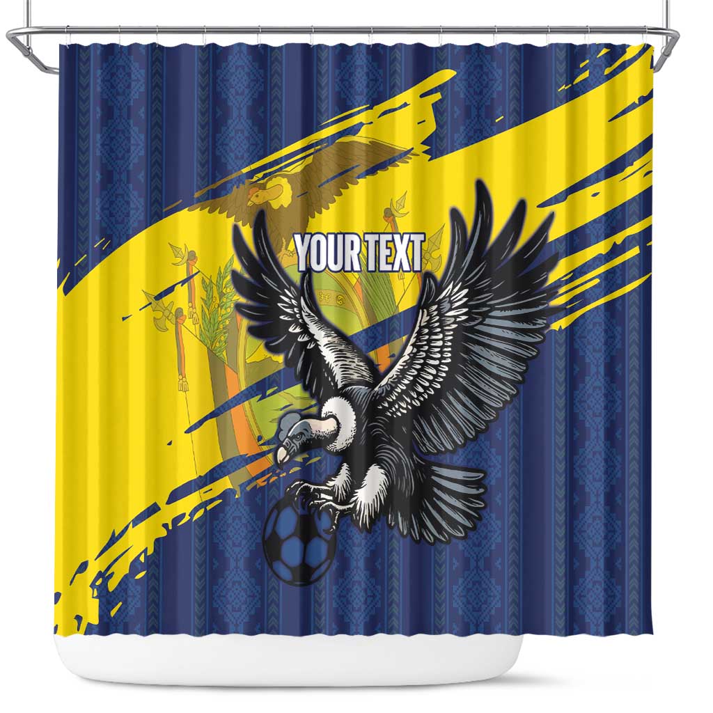 Ecuador Football Custom Shower Curtain 2026 Vamos La Tri Blue South America Pattern - Wonder Print Shop