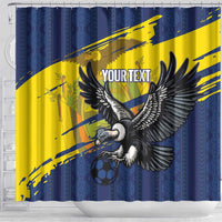 Ecuador Football Custom Shower Curtain 2026 Vamos La Tri Blue South America Pattern - Wonder Print Shop