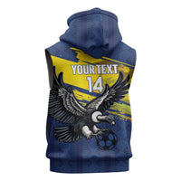 Ecuador Football Custom Sleeveless Hoodie 2026 Vamos La Tri Blue South America Pattern - Wonder Print Shop