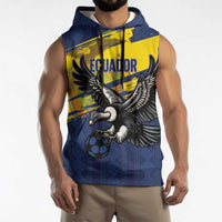 Ecuador Football Custom Sleeveless Hoodie 2026 Vamos La Tri Blue South America Pattern - Wonder Print Shop