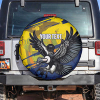 Ecuador Football Custom Spare Tire Cover 2026 Vamos La Tri Blue South America Pattern - Wonder Print Shop