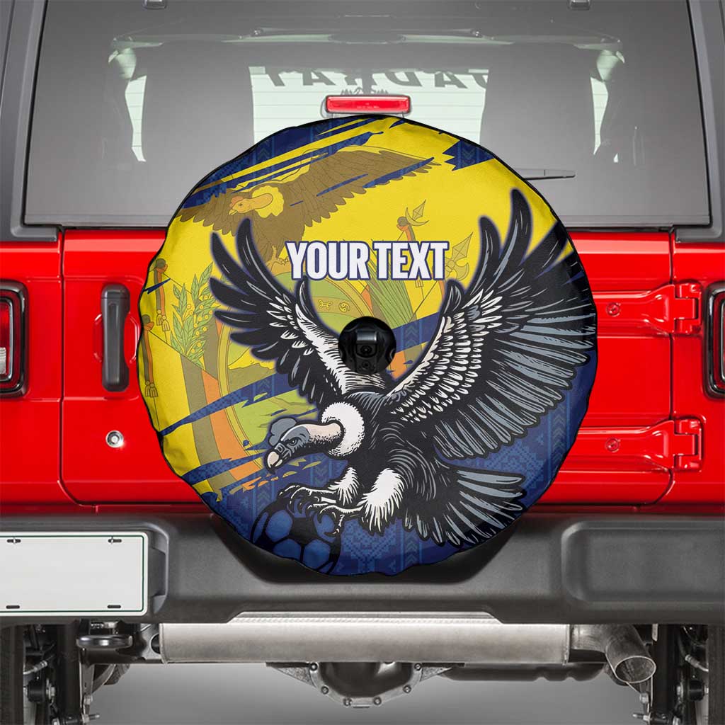 Ecuador Football Custom Spare Tire Cover 2026 Vamos La Tri Blue South America Pattern - Wonder Print Shop