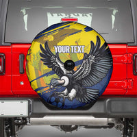 Ecuador Football Custom Spare Tire Cover 2026 Vamos La Tri Blue South America Pattern - Wonder Print Shop