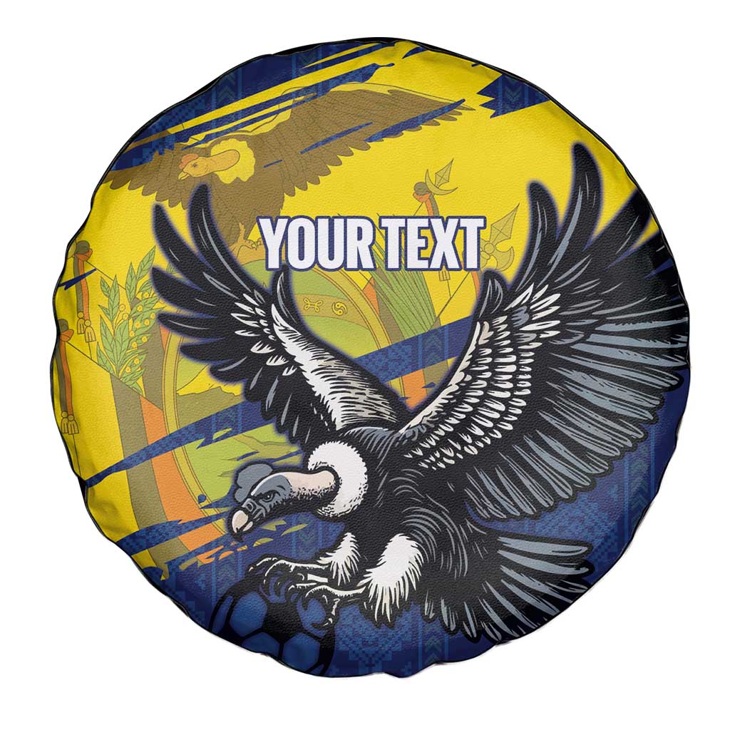 Ecuador Football Custom Spare Tire Cover 2026 Vamos La Tri Blue South America Pattern - Wonder Print Shop