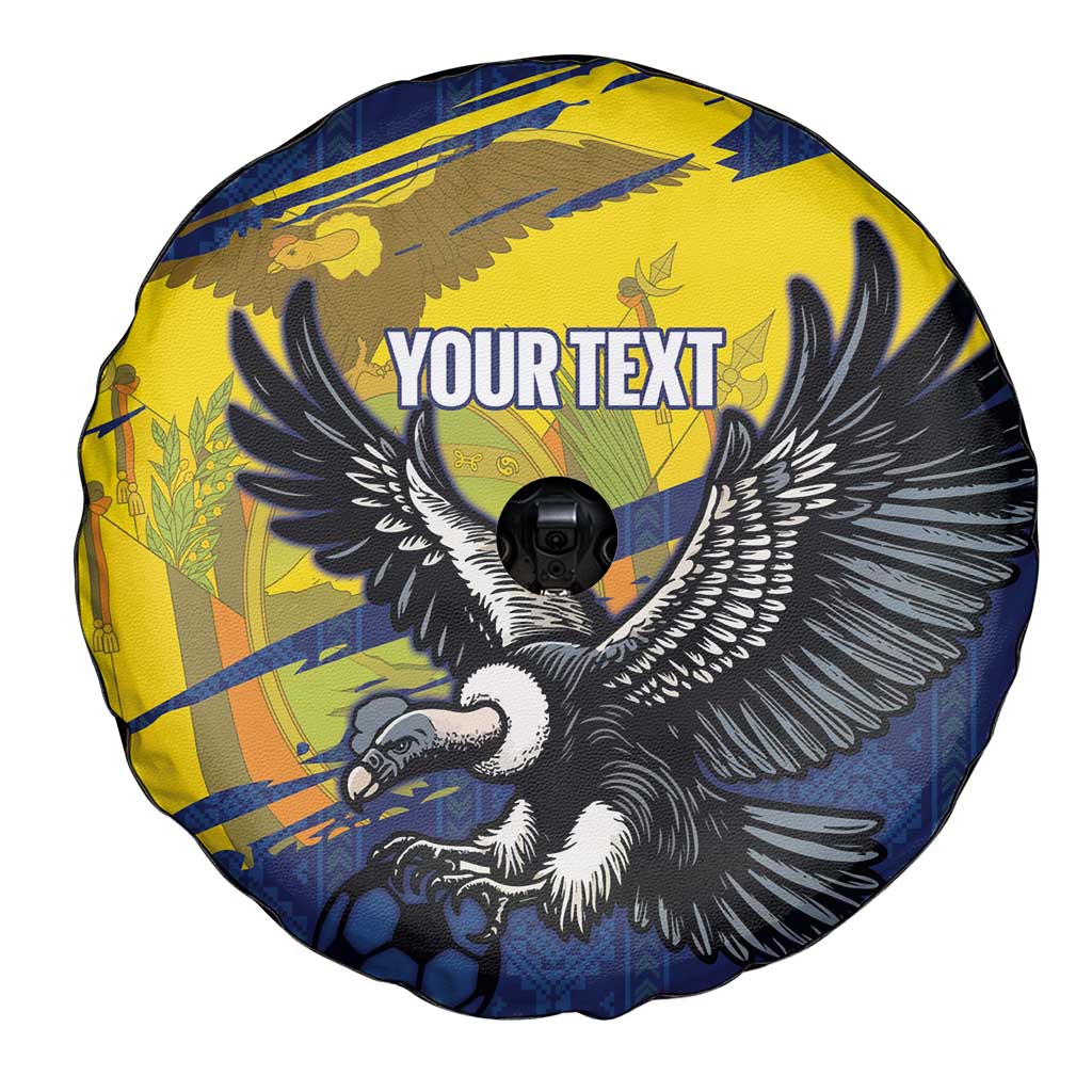 Ecuador Football Custom Spare Tire Cover 2026 Vamos La Tri Blue South America Pattern - Wonder Print Shop
