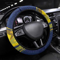 Ecuador Football Steering Wheel Cover 2026 Vamos La Tri Blue South America Pattern - Wonder Print Shop