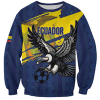 Ecuador Football Custom Sweatshirt 2026 Vamos La Tri Blue South America Pattern - Wonder Print Shop