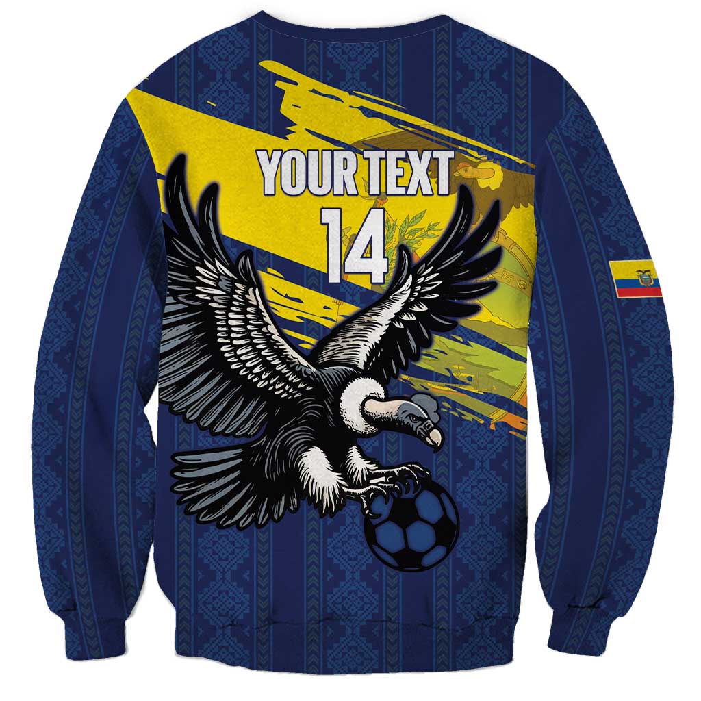 Ecuador Football Custom Sweatshirt 2026 Vamos La Tri Blue South America Pattern - Wonder Print Shop